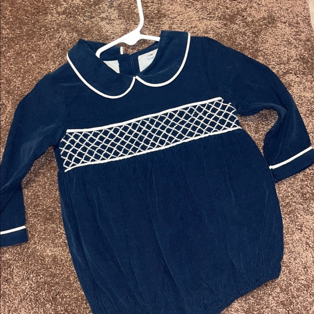 Navy Blue Bubble with White Trim